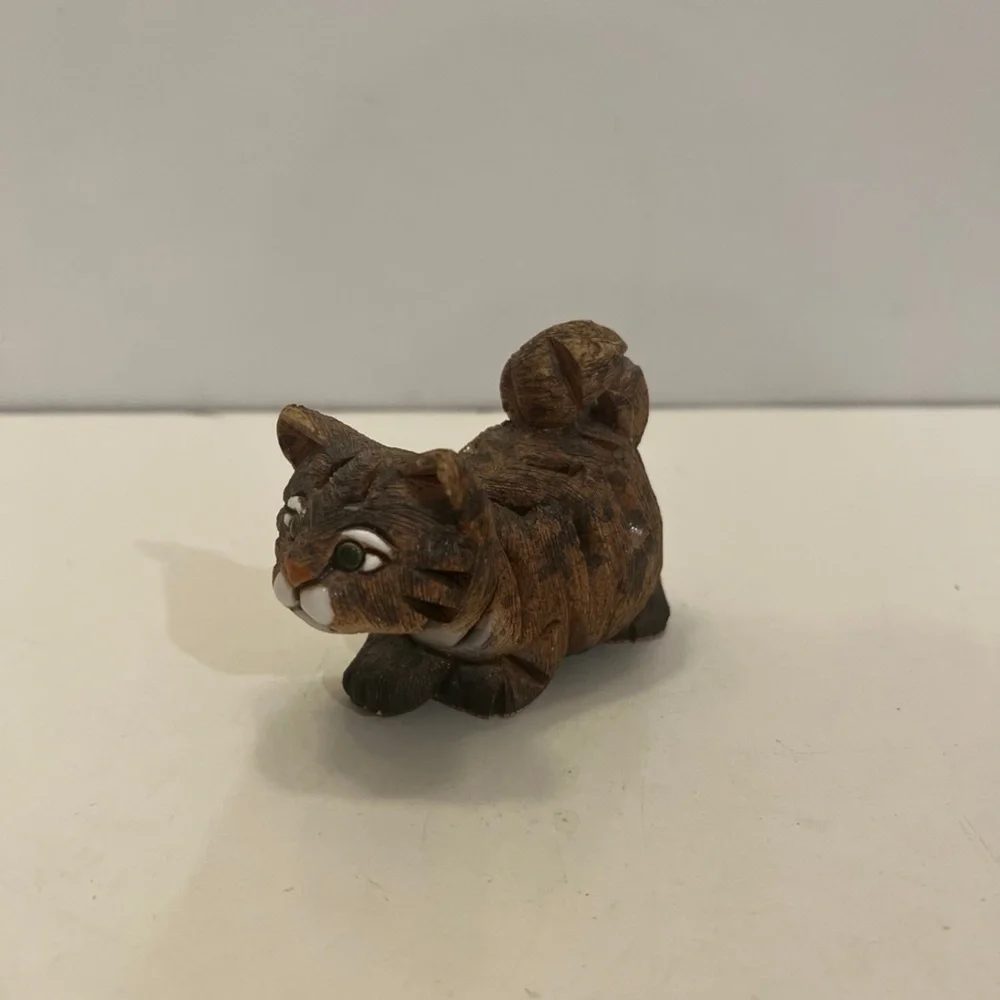 Charming Brown Cat Figurine